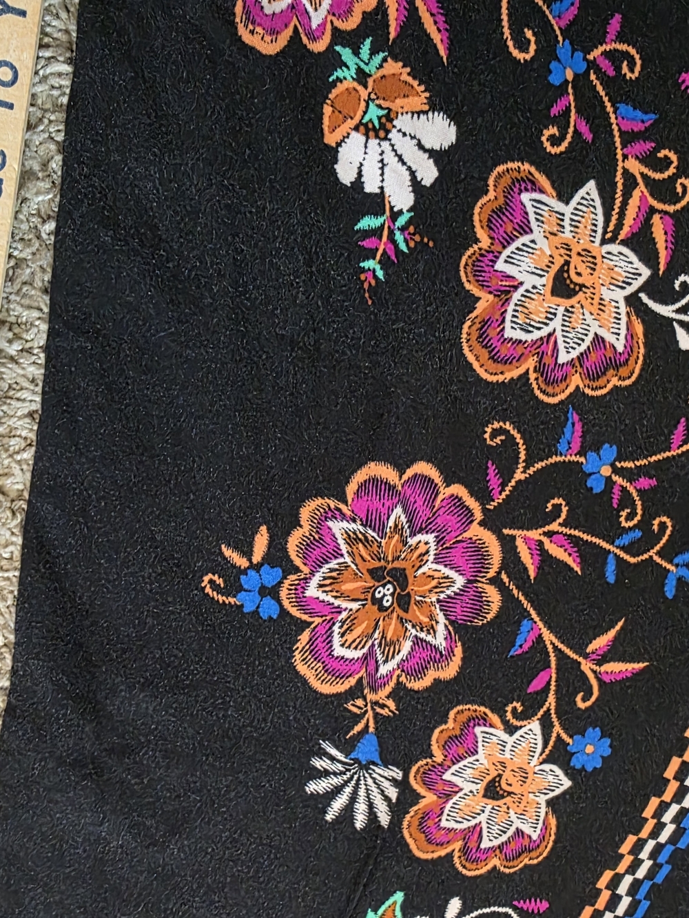 Flying Tomato Boho Floral Wide Leg Palazzo Pants | Black Festival Print | Small - Picture 3 of 8